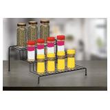 2 Spice Rack Organizer for Cabinet, 4 Tier Step Spice Shelf for Kitchen Countertop and Pantry, Seasoning Rack, 17 x 12 x 4.5 inch, Wire Metal (2 Pack