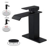Genta Single Hole Single-Handle Bathroom Faucet in Matte Black may vary from stock photo