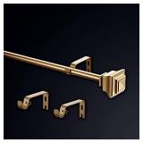 Simplicity Single Curtain Rod Set with Square Finials - up to 90 inches