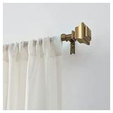Simplicity Single Curtain Rod Set with Square Finials - up to 90 inches