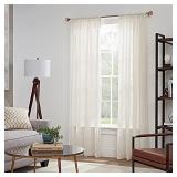 Simplicity Single Curtain Rod Set with Square Finials - up to 90 inches