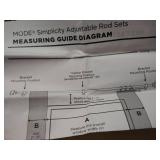 Simplicity Single Curtain Rod Set with Square Finials - up to 90 inches