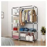 Closet Organizer Wardrobe Clothes Storage Shelves, Non-Woven Fabric Cover with Side Pockets, super cute print not brown unknown size