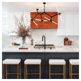 Weesalife Sputnik Modern Chandelier 10-Lights with Frosted Glass Shade, Pendant Lighting Fixture, Matte Black & Industrial Retro Style, for Dining Room, Living Room, Kitchen Island, Hotel, Farmhouse