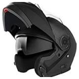 Motorcycle Modular Full Face Helmet DOT Approved - YEMA YM-926 Motorbike Moped Street Bike Racing Flip-up Helmet with Sun Visor Bluetooth Space for Adult,Youth Men and Women - Matte Black, medium