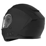 Motorcycle Modular Full Face Helmet DOT Approved - YEMA YM-926 Motorbike Moped Street Bike Racing Flip-up Helmet with Sun Visor Bluetooth Space for Adult,Youth Men and Women - Matte Black, medium