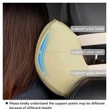 Memory Foam Car Neck Pillow Soft Leather Headrest for Driving Home Office Beige (1PC) varies slightly from stock photo