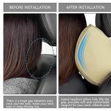 Memory Foam Car Neck Pillow Soft Leather Headrest for Driving Home Office Beige (1PC) varies slightly from stock photo