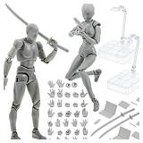 Body Kun and Body Chan Dx Set, Gray Drawing Action Figures Female and Male PVC Drawing Doll Model Figure Human Body with Joints for Artists one figure