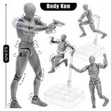 Body Kun and Body Chan Dx Set, Gray Drawing Action Figures Female and Male PVC Drawing Doll Model Figure Human Body with Joints for Artists one figure