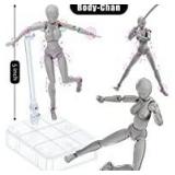 Body Kun and Body Chan Dx Set, Gray Drawing Action Figures Female and Male PVC Drawing Doll Model Figure Human Body with Joints for Artists one figure