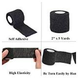Self Adhesive Tape - Yuelong 8Pcs Self-Adherent Cohesive Tape Tattoo Grip Wrap Cover Strong Sports Tape, Black Self-Adhesive Bandage Rolls,Athletic Tape