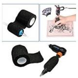Self Adhesive Tape - Yuelong 8Pcs Self-Adherent Cohesive Tape Tattoo Grip Wrap Cover Strong Sports Tape, Black Self-Adhesive Bandage Rolls,Athletic Tape