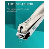 Nail Clippers for Thick Nails, Professional Nail Clipper with Catcher, Medical Grade Stainless Steel, Sharp and Durable Nail Clipper Kit for Men and Women, Bionic Design (Small & Large COLOR IS BLACK