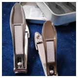 Nail Clippers for Thick Nails, Professional Nail Clipper with Catcher, Medical Grade Stainless Steel, Sharp and Durable Nail Clipper Kit for Men and Women, Bionic Design (Small & Large COLOR IS BLACK