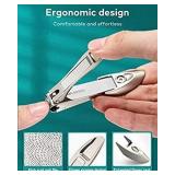 Nail Clippers for Thick Nails, Professional Nail Clipper with Catcher, Medical Grade Stainless Steel, Sharp and Durable Nail Clipper Kit for Men and Women, Bionic Design (Small & Large COLOR IS BLACK