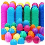Bulk Refillable Plastic Easter Eggs, Assorted Colors; perfect for Easter egg hunt, surprise egg, treasure hunt** 200 in box can hang for decoration