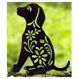Garden Animal Silhouette Black Stake Puppy Dog Shaped Yard Decor Metal Art Lawn Outdoor Home Decor** different style see pics ** BONUS THIS HAS 4 DOGS IN SET