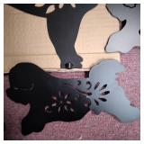 Garden Animal Silhouette Black Stake Puppy Dog Shaped Yard Decor Metal Art Lawn Outdoor Home Decor** different style see pics ** BONUS THIS HAS 4 DOGS IN SET