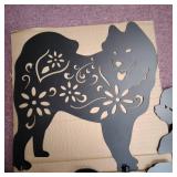 Garden Animal Silhouette Black Stake Puppy Dog Shaped Yard Decor Metal Art Lawn Outdoor Home Decor** different style see pics ** BONUS THIS HAS 4 DOGS IN SET