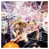 1000 sq. Ft. Cobweb Topper with Faux Spiders - High Stretch Indoor and Outdoor Halloween Decorations
