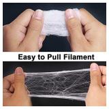 1000 sq. Ft. Cobweb Topper with Faux Spiders - High Stretch Indoor and Outdoor Halloween Decorations