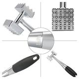 Lufu Tender meat mallet is a kind of professional heavy mallet used in cooking. Dual-purpose mallet body made of zinc alloy, the handle is made of silica gel which is non-slip