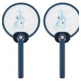 Pack of 2 electric insect repellent snowshoes - USB rechargeable - 3000 V - For indoor and camping - Blue