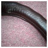 Universal Classic Leather Steering Wheel Covers for Car Brown ** see pocs for design