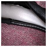 Classic Automotive Universal black leather steering wheel cover** see pics for design