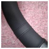 Classic Automotive Universal black leather steering wheel cover** see pics for design