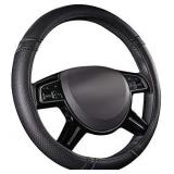 Classic Automotive Universal black leather steering wheel cover** see pics for design