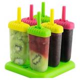 Set of 6 reusable BPA free ice cream molds with tray and sticks for children and adults** star shaped see last pics