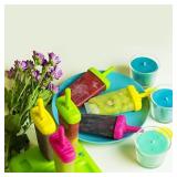 Set of 6 reusable BPA free ice cream molds with tray and sticks for children and adults** star shaped see last pics