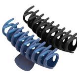 Set of 2 Large Hair Clips for Thick Thin Hair, Matte Non-slip for Women and Girls, Jaw and Banana Hair Clips with Strong Hold** both are black