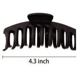 Set of 2 Large Hair Clips for Thick Thin Hair, Matte Non-slip for Women and Girls, Jaw and Banana Hair Clips with Strong Hold** both are black