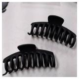 Set of 2 Large Hair Clips for Thick Thin Hair, Matte Non-slip for Women and Girls, Jaw and Banana Hair Clips with Strong Hold** both are black
