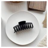 Set of 2 Large Hair Clips for Thick Thin Hair, Matte Non-slip for Women and Girls, Jaw and Banana Hair Clips with Strong Hold** both are black