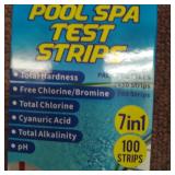 Pool and Spa Test Strips - 100 ct - 7 Way Test Kit for Free Chlorine, Total Chlorine, Bromine, Total Hardness, Total Alkalinity, pH and Cyanuric Acid Test - Maintain water quality ** different brand
