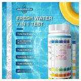 Pool and Spa Test Strips - 100 ct - 7 Way Test Kit for Free Chlorine, Total Chlorine, Bromine, Total Hardness, Total Alkalinity, pH and Cyanuric Acid Test - Maintain water quality ** different brand