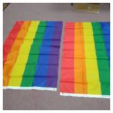 ANLEY Set of 2 Rainbow Flags 10.2 x 1.8m 6 Stripes - Vivid Colors and UV Resistant - Canvas Head and Double Stitching - Polyester Banner with Brass Grommets 1.2 x 1.8 m