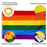 ANLEY Set of 2 Rainbow Flags 10.2 x 1.8m 6 Stripes - Vivid Colors and UV Resistant - Canvas Head and Double Stitching - Polyester Banner with Brass Grommets 1.2 x 1.8 m