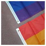 ANLEY Set of 2 Rainbow Flags 10.2 x 1.8m 6 Stripes - Vivid Colors and UV Resistant - Canvas Head and Double Stitching - Polyester Banner with Brass Grommets 1.2 x 1.8 m