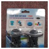 Set of 2 Bathtub Drain Guards and Hair Catcher for Bathroom Drains, Fits 1.5 "- 1.75" Bathtub and Shower** Black