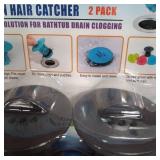 Set of 2 Bathtub Drain Guards and Hair Catcher for Bathroom Drains, Fits 1.5 "- 1.75" Bathtub and Shower** Black