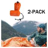 Pack of 2 Waterproof Thermal Emergency Sleeping Bags for Camping, Hiking** ACVCY BRAND
