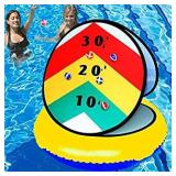 Inflatable Pool Game - Ring Toss Game - Pool Floats - Board Games - Self-Adhesive Balls - 61 cm - Summer Toys - Pool Accessories - Garden Games - Cornhole Board - For Kids and Teens - Gift 