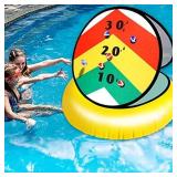 Inflatable Pool Game - Ring Toss Game - Pool Floats - Board Games - Self-Adhesive Balls - 61 cm - Summer Toys - Pool Accessories - Garden Games - Cornhole Board - For Kids and Teens - Gift 
