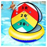 Inflatable Pool Game - Ring Toss Game - Pool Floats - Board Games - Self-Adhesive Balls - 61 cm - Summer Toys - Pool Accessories - Garden Games - Cornhole Board - For Kids and Teens - Gift 