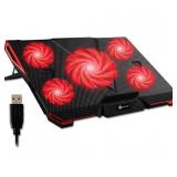KLIM Cyclone Laptop Cooling Pad - 5 Fans Cooler - No More Overheating - Increase Your PC Performance and Life Expectancy - Ventilated Support for Laptop - Gaming Stand to Reduce Heating (Red)